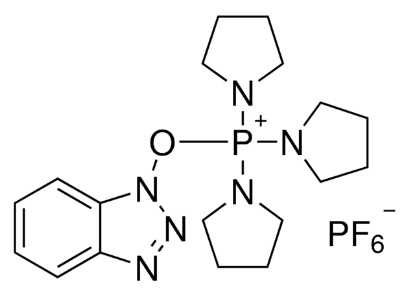 图片 1H-苯并三唑-1-基氧三吡咯烷基六氟磷酸盐，(Benzotriazol-1-yloxy) tripyrrolidinophosphonium hexafluorophosphate [PyBOP]；98%