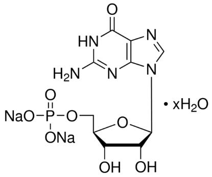 图片 鸟苷-5′-单磷酸二钠盐水合物，Guanosine 5′-monophosphate disodium salt hydrate [5′-GMP-Na2]；from yeast, ≥99%