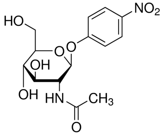 图片 4-硝基苯基-N-乙酰-β-D-氨基葡糖苷，4-Nitrophenyl N-acetyl-β-D-glucosaminide [NP-GlcNAc, PNP-Nag]；≥99% (TLC)