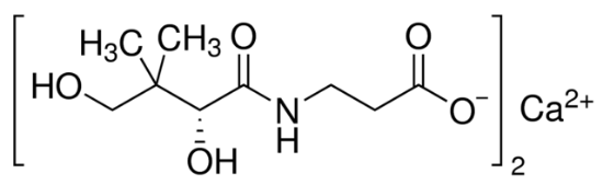 图片 D-泛酸钙 [维生素B5]，D-Pantothenic acid hemicalcium salt；BioReagent, suitable for cell culture, suitable for insect cell culture, suitable for plant cell culture, ≥98% (TLC)