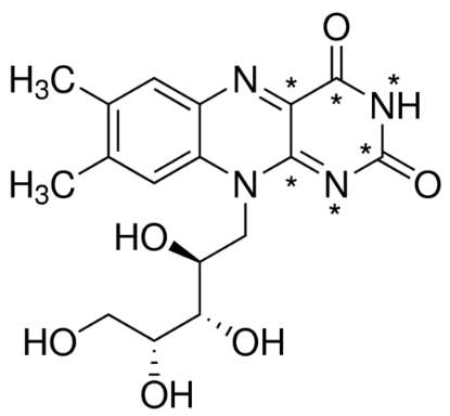 图片 (-)-核黄素 [维生素B2]，(−)-Riboflavin；from Eremothecium ashbyii, ≥98%