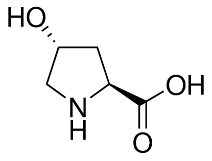 图片 反式-4-羟基-L-脯氨酸 [羟脯氨酸, L-羟基脯氨酸]，trans-4-Hydroxy-L-proline [Hyp]；≥99%
