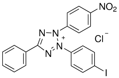 图片 氯化碘硝基四氮唑 [碘硝基氯化四氮唑蓝]，Iodonitrotetrazolium chloride [INT]；Used in colorimetric assays.,≥97%