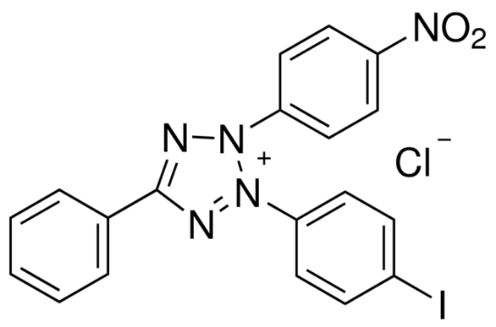 图片 氯化碘硝基四氮唑 [碘硝基氯化四氮唑蓝]，Iodonitrotetrazolium chloride [INT]；Used in colorimetric assays.,≥97%