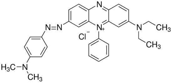 图片 健那绿B [詹纳斯绿B, 烟鲁绿B]，Janus Green B；certified by the Biological Stain Commission, Dye content 65%