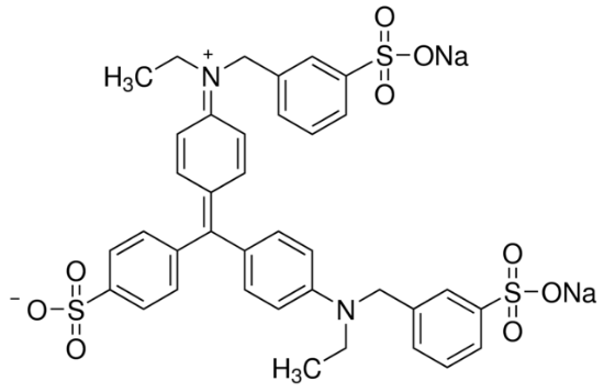 图片 亮绿SF (淡黄)，Light Green SF Yellowish；certified by the Biological Stain Commission, Dye content, ≥65%