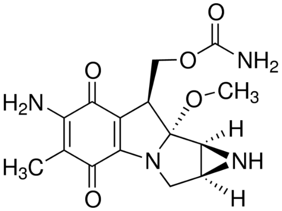 图片 丝裂霉素C来源于头状链霉菌，Mitomycin C from Streptomyces caespitosus；powder, contains NaCl as solubilizer