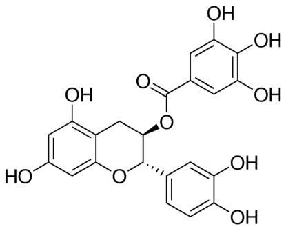 图片 (−)-儿茶素没食子酸酯，(−)-Catechin gallate；≥98% (HPLC), from green tea