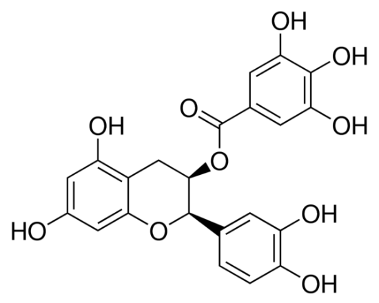 图片 (−)-表儿茶素没食子酸酯，(−)-Epicatechin gallate [ECG]；≥98% (HPLC), from green tea