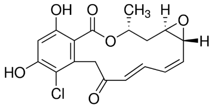 图片 根赤壳霉素来源于衣原体孢子虫，Radicicol from Diheterospora chlamydosporia；≥98%, solid