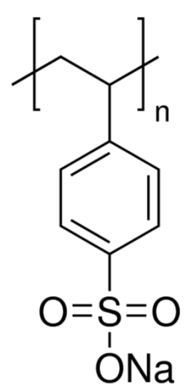 图片 聚(4-苯乙烯磺酸钠) [聚苯乙烯磺酸钠]，Poly(sodium 4-styrenesulfonate) [PSS]；average Mw ~70,000