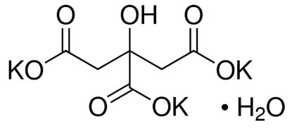 图片 柠檬酸钾一水合物，Potassium citrate tribasic monohydrate [KCTM]；meets analytical specification of Ph. Eur., BP, FCC, E332, 99-100.5% (calc with ref. to anhyd. subst.)