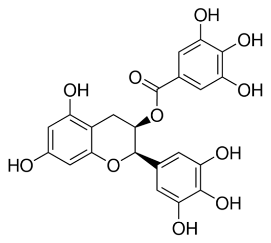 图片 (-)-表没食子儿茶素没食子酸酯，(−)-Epigallocatechin gallate [EGCG]；≥80% (HPLC), from green tea