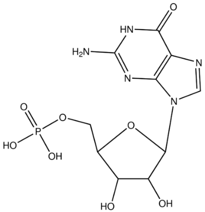 图片 (5-(2-氨基-6-氧代-1H-嘌呤-9(6H)-基)-3,4-二羟基四氢呋喃-2-基)甲基二氢磷酸，(5-(2-Amino-6-oxo-1H-purin-9(6H)-yl)-3,4-dihydroxytetrahydrofuran-2-yl)methyl dihydrogen phosphate