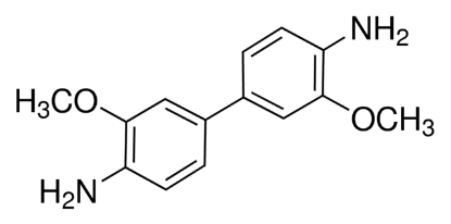 图片 邻联茴香胺 [3,3'-二甲氧基联苯胺]，o-Dianisidine；for spectrophotometric det. of Au, NO2-, Ce(IV), for the detection of Au, Co, Cu, SCN-, V, ≥97.0%