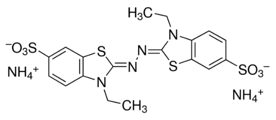 图片 2,2′-联氮双(3-乙基苯并噻唑啉-6-磺酸)二铵盐，2,2′-Azino-bis(3-ethylbenzothiazoline-6-sulfonic acid) diammonium salt [ABTS, AzBTS-(NH4)2]；tablet, 10 mg substrate per tablet