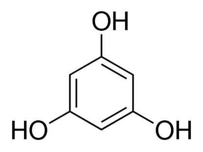 图片 间苯三酚，Phloroglucinol；Used to detect the presence of wood fiber.