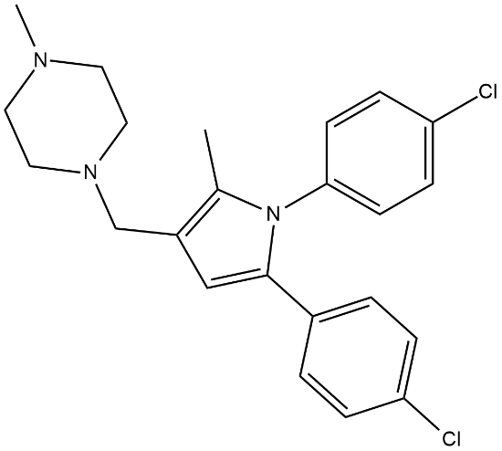 图片 BM-212，1-((1,5-bis(4-chlorophenyl)-2-methyl-1H-pyrrol-3-yl)methyl)-4-methylpiperazine；≥99% (HPLC)
