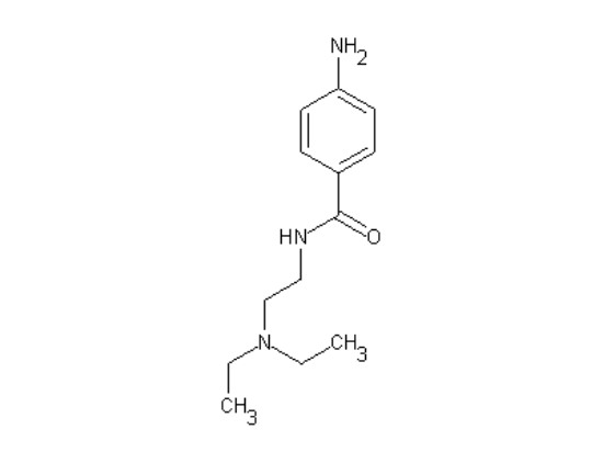 图片 4-氨基-N-(2-二乙氨基乙基)苯甲酰胺 [普鲁卡因胺]，4-Amino-N-(2-diethylaminoethyl)benzamide [Procainamide]；99%