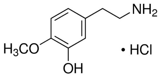 图片 3-羟基-4-甲氧基苯乙胺盐酸盐，3-Hydroxy-4-methoxyphenethylamine hydrochloride；≥98%