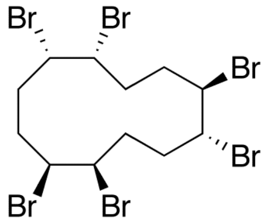 图片 γ-六溴环十二烷，(1R,2R,5R,6S,9S,10R)-rel-1,2,5,6,9,10-Hexabromocyclododecane