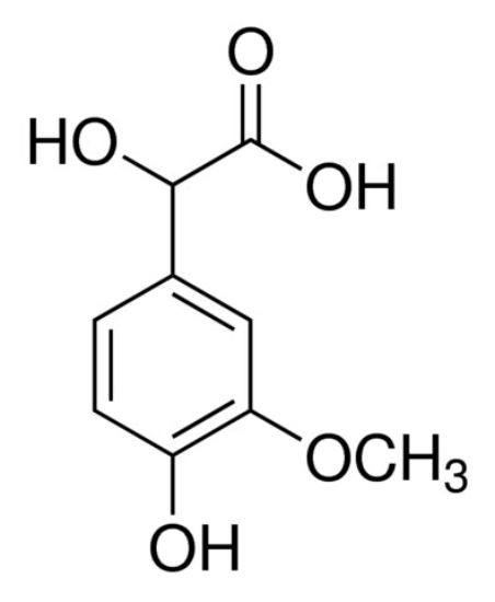 图片 DL-4-羟基-3-甲氧基扁桃酸，DL-4-Hydroxy-3-methoxymandelic acid [VMA]；≥98% (HPLC), powder