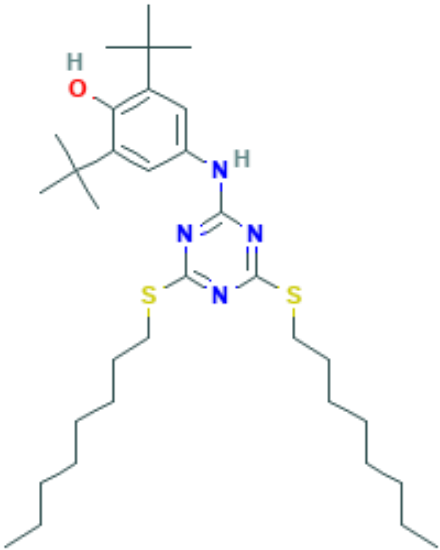 图片 抗氧剂565，4-{[4,6-Bis(octylsulfanyl)-1,3,5-triazin-2-yl]amino-2,6-di-tert-butylphenol；≥98%