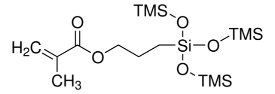 图片 3-[三(三甲基硅氧基)硅烷基]甲基丙烯酸丙酯，3-[Tris(trimethylsiloxy)silyl]propyl methacrylate；contains MEHQ + HQ as stabilizer, 98%