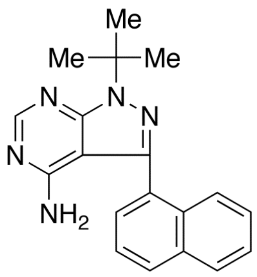 图片 4-氨基-1-叔丁基-3-(1'-萘基)吡唑并[3,4-d]嘧啶，4-Amino-1-tert-butyl-3-(1’-naphthyl)pyrazolo[3,4-d]pyrimidine [1-NA-PP1, PP1 Analog]