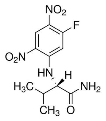 图片 Nα-(2,4-二硝基-5-氟苯基)-L-缬氨酰胺，Nα-(2,4-Dinitro-5-fluorophenyl)-L-valinamide [L-FDVA]；for chiral derivatization, LiChropur™, ≥98.0%