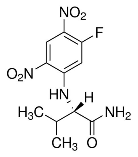 图片 Nα-(2,4-二硝基-5-氟苯基)-L-缬氨酰胺，Nα-(2,4-Dinitro-5-fluorophenyl)-L-valinamide [L-FDVA]；for chiral derivatization, LiChropur™, ≥98.0%