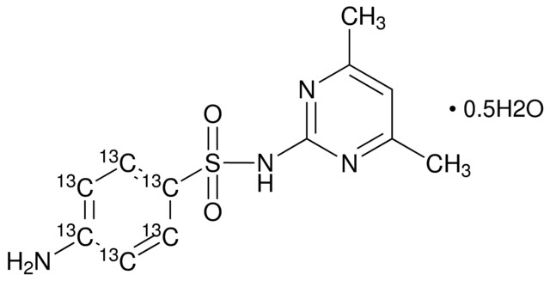 图片 磺胺二甲嘧啶-(苯基-13C6) 半水合物，Sulfamethazine-(phenyl-13C6) hemihydrate；VETRANAL®, analytical standard