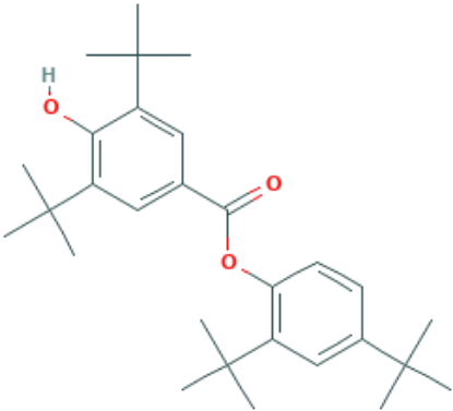 图片 3,5-二叔丁基-4-羟基苯甲酸-2,4-二叔丁基苯酯，2,4-Di-tert-butylphenyl 3,5-di-tert-butyl-4-hydroxybenzoate；≥99%