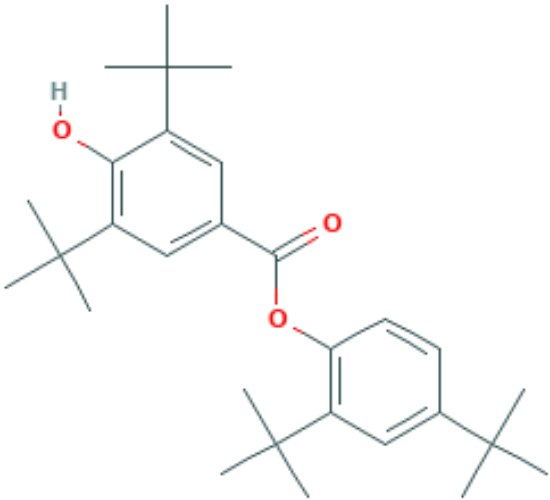 图片 3,5-二叔丁基-4-羟基苯甲酸-2,4-二叔丁基苯酯，2,4-Di-tert-butylphenyl 3,5-di-tert-butyl-4-hydroxybenzoate；≥99%
