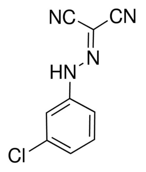 图片 氰化羰基-3-氯苯腙，Carbonyl cyanide 3-chlorophenylhydrazone [CCCP, m-Cl-CCP]；≥97% (TLC), powder