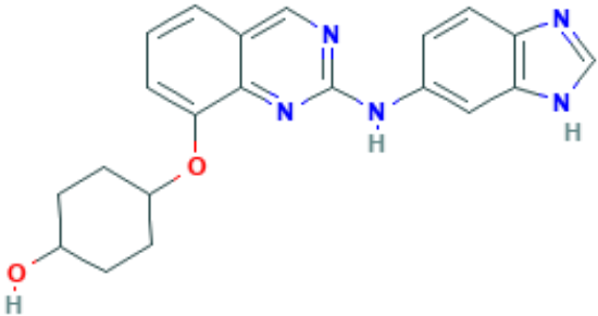 图片 顺式-4-((2-((1H-苯并[d]咪唑-6-基)氨基)喹唑啉-8-基)氧基)环己醇，cis-4-​[[2-​(1H-​Benzimidazol-​6-​ylamino)​-​8-​quinazolinyl]​oxy]​-​cyclohexanol