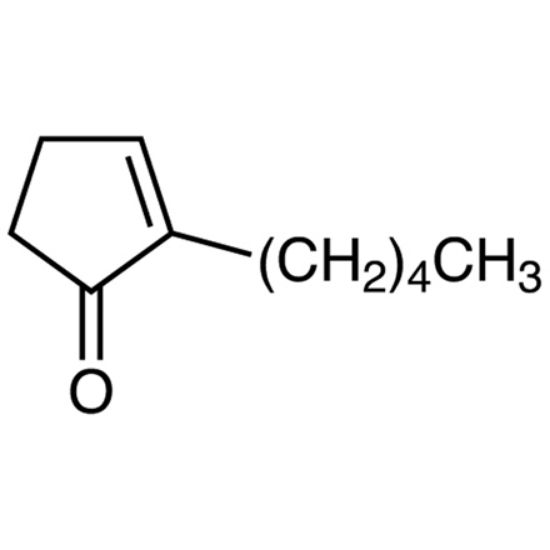 图片 2-戊基-2-环戊烯-1-酮，2-Pentyl-2-cyclopenten-1-one；≥97.0%(GC)