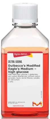 图片 杜氏改良Eagle培养基 (高葡萄糖)，Dulbecco′s Modified Eagle′s Medium - high glucose [DMEM]；With 4500 mg/L glucose, L-glutamine, and sodium bicarbonate, without sodium pyruvate, liquid, sterile-filtered, suitable for cell culture