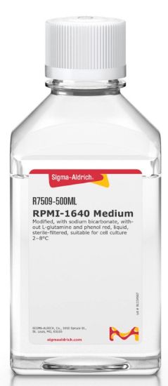 图片 RPMI-1640培养基，RPMI-1640 Medium；Modified, with sodium bicarbonate, without L-glutamine and phenol red, liquid, sterile-filtered, suitable for cell culture