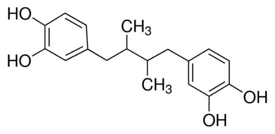 图片 去甲二氢愈创木酸，Nordihydroguaiaretic acid [NDGA]；≥90% (HPLC), from Larrea divaricata (creosote bush)