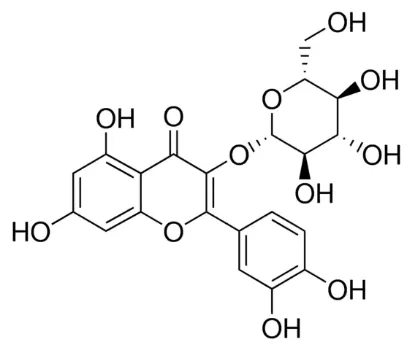 图片 槲皮素 3-β-D-葡萄糖甙 [异槲皮苷]，Quercetin 3-β-D-glucoside [Q3G]；≥90% (HPLC)