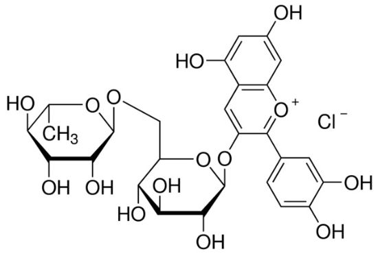 图片 矢车菊素-3-O-芸香糖苷，Keracyanin chloride；analytical standard, ≥98.0% (HPLC)