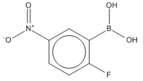 图片 2-氟-5-硝基苯基硼酸，2-Fluoro-5-nitrophenylboronic acid(contains varying amounts of Anhydride)；97%