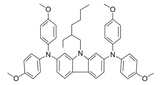 图片 9-(2-乙基己基)-N,N,N,N-四(4-甲氧基苯基)-9H-咔唑-2,7-二胺)，EH44；≥99% (HPLC)