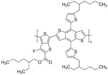 图片 聚[2,6′]-4,8-二(5-乙基己基噻吩)苯并[1,2-b;3,3-b]二噻吩]{3-氟-2[(2-乙基己基)羰基]噻吩[3,4-b]噻吩二基})，PTB7-Th [PCE-10]；solid