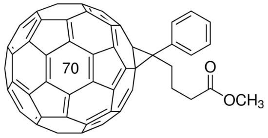 图片 [6,6]-苯基C71丁酸甲酯 [异构体混合物]，[6,6]-Phenyl C71 butyric acid methyl ester, mixture of isomers ([70]PCBM)；99%