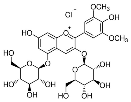图片 氯化锦葵色素苷 [锦葵素]，Malvidin 3,5-diglucoside chloride；≥90% (HPLC)