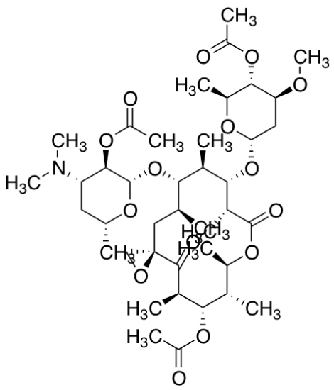 图片 竹桃霉素三乙酸酯，Troleandomycin