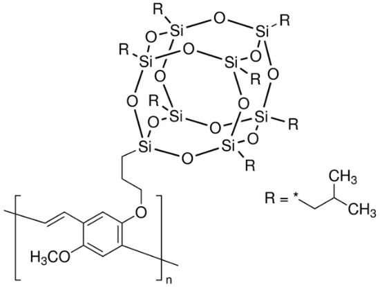 图片 聚[1-甲氧基-4-(3-丙氧基-七异丁基-PSS)-2,5-苯乙炔]，Poly[1-methoxy-4-(3-propyloxy-heptaisobutyl-PSS)-2,5-phenylenevinylene]；PSS PPV