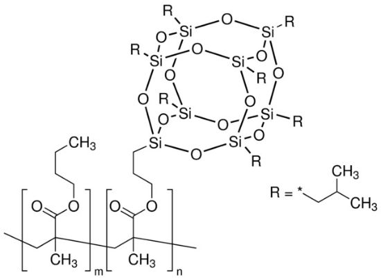 图片 聚[(丙基甲基丙烯酰-七异丁基-PSS)-co-(甲基丙烯酸正丁酯)]，Poly[(propylmethacryl-heptaisobutyl-PSS)-co-(n-butyl methacrylate)]；PSS 25 wt. %